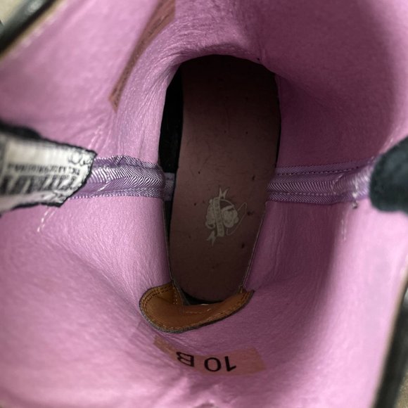 Ariat Fatbaby II Black Deertan & Purple Leather Western Boots 10004729 - Picture 8 of 12